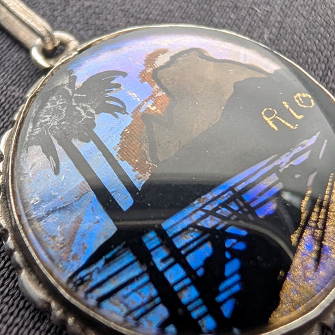 復古純銀蝴蝶翅膀吊墜搭配純銀項鍊(4)