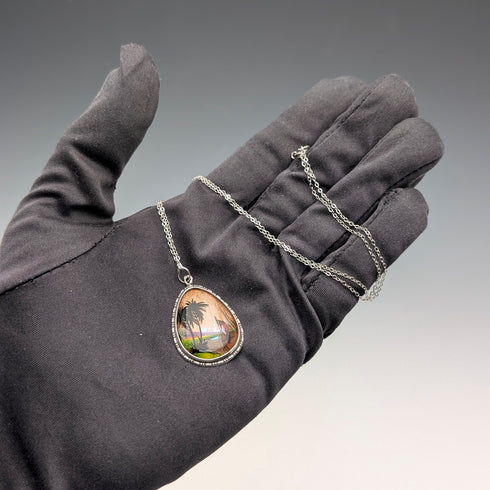 英國復古純銀蝴蝶翅膀吊墜搭配純銀項鍊(6)