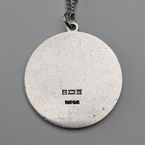 British Vintage Sterling Silver St. Christopher Medal Pendant with Sterling Silver Necklace, 10.3g Total
