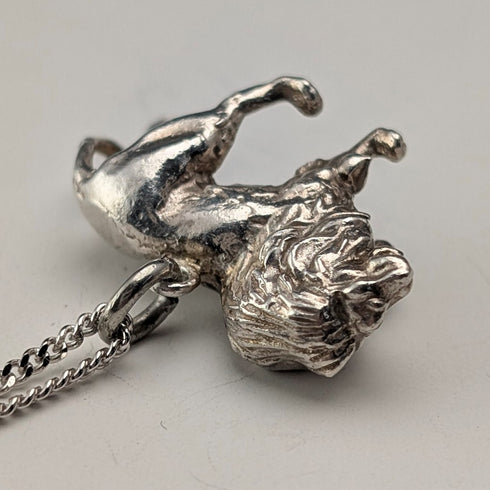 英國復古純銀獅子吊墜,搭配純銀項鍊,總重12.7克