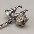 British Vintage Sterling Silver Lion Passant Pendant with Sterling Silver Necklace, 12.7g Total
