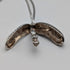 Vintage Peanut (Monkey Inside) Sterling Silver Pendant with Sterling Silver Necklace, 7.8g Total