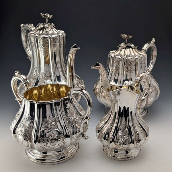 1857年 英国アンティーク シルバープレート製 ティー/コーヒーセット Elkington