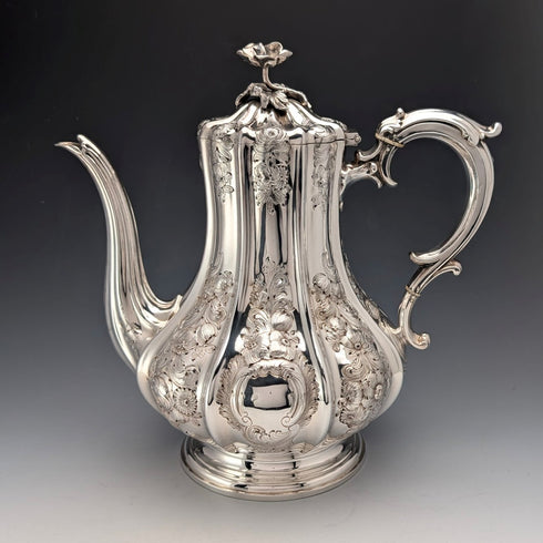 1857 British Antique Silver Plated Tea/Coffee Set, Elkington