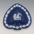 Vintage British Wedgwood Jasperware Playing Card-Shaped Small Plates, Set of 4, Royal Blue