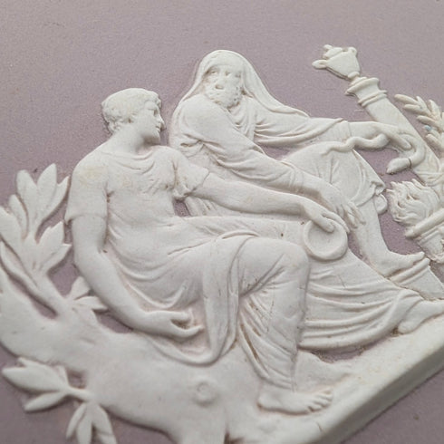 British Vintage Wedgwood Jasperware Oval Dish in Lilac