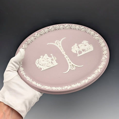 British Vintage Wedgwood Jasperware Oval Dish in Lilac