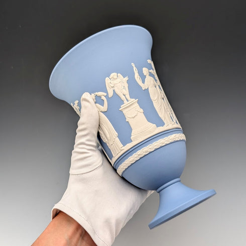 英國韋奇伍德復古碧玉花瓶,淺藍色