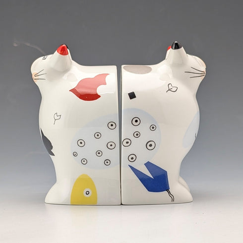 Vintage French Animal Park ceramic cat-shaped spice rack by Villeroy & Boch