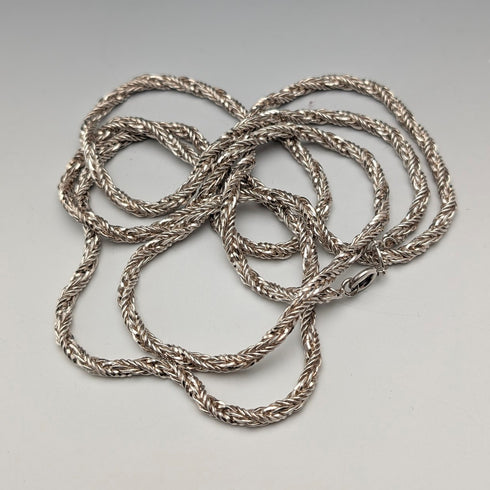 1974 Sterling Silver Long Twist Chain Necklace, 113cm, 62g, Georg Jensen
