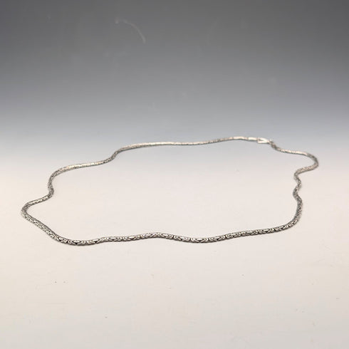 Vintage sterling silver Byzantine chain necklace, 76cm, 35g
