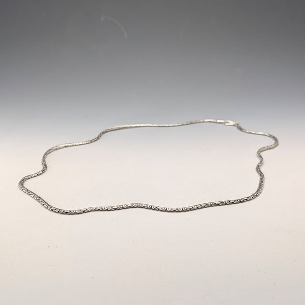 Vintage sterling silver Byzantine chain necklace, 76cm, 35g