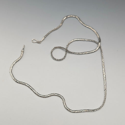 Vintage sterling silver Byzantine chain necklace, 76cm, 35g