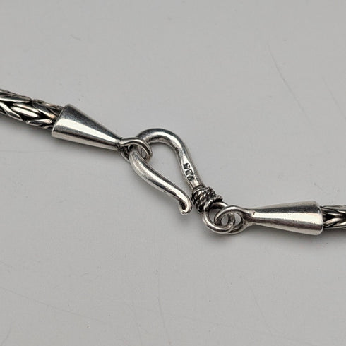 Vintage sterling silver Byzantine chain necklace, 76cm, 35g