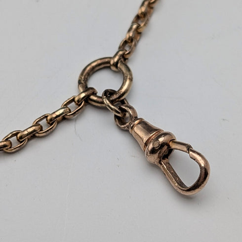 英国アンティーク ピンチベック製 マフチェーン ネックレス 全長133cm クリップ付き