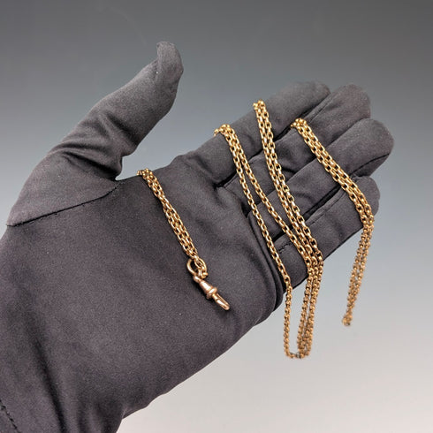 英国アンティーク ピンチベック製 マフチェーン ネックレス 全長133cm クリップ付き