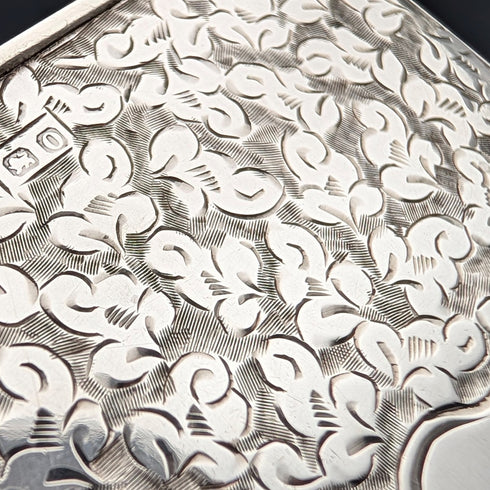 1897年英國古董純銀滑動卡片盒,重84克,HW King & Son出品