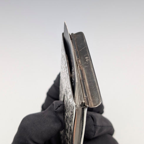 1897年英國古董純銀滑動卡片盒,重84克,HW King & Son出品