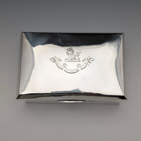 1913年英國古董純銀香菸盒,內襯木質,沃克和霍爾