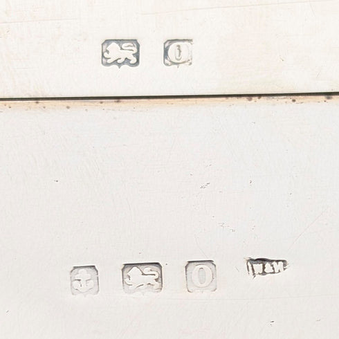 1913年英國古董純銀香菸盒,內襯木質,沃克和霍爾