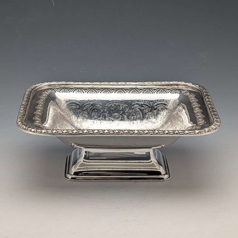 Mappin & Webb 出品的復古英國鍍銀方形帶柄碟