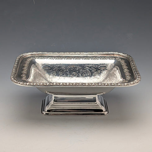 Vintage British silver-plated square dish with stems by Mappin & Webb