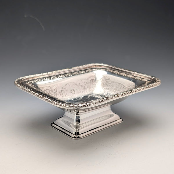 Vintage British silver-plated square dish with stems by Mappin & Webb
