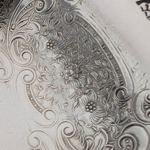 Vintage British silver-plated square dish with stems by Mappin & Webb