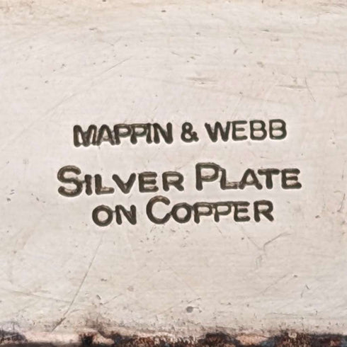 Mappin & Webb 出品的復古英國鍍銀方形帶柄碟