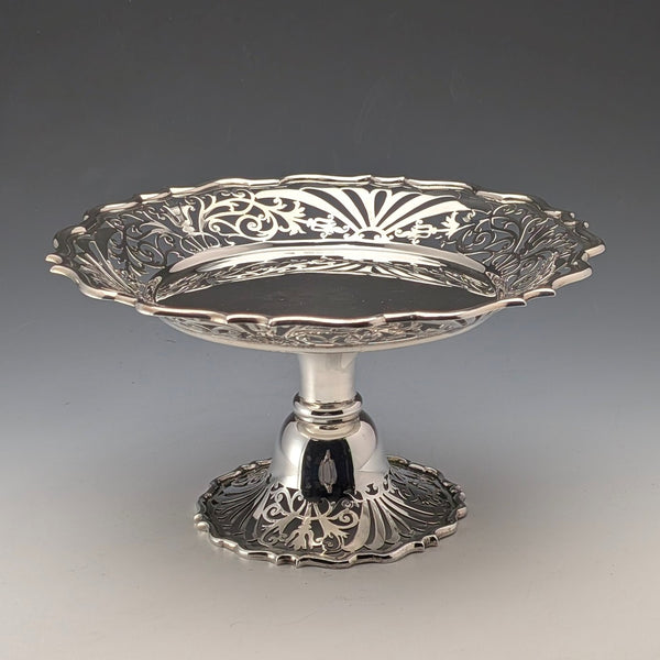 1899 British Antique Sterling Silver Compote, 389g, 20cm Diameter, Goldsmiths & Silversmiths