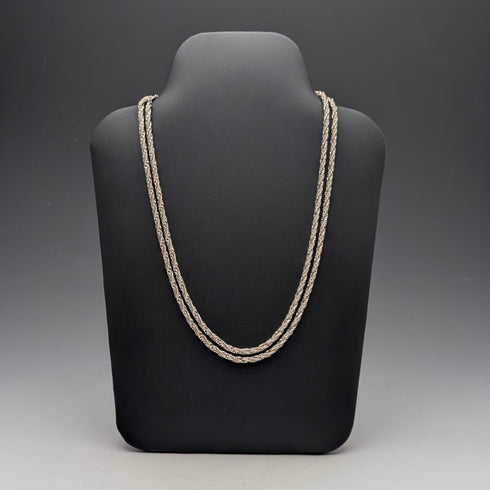 1974 Sterling Silver Long Twist Chain Necklace, 113cm, 62g, Georg Jensen
