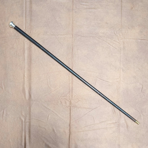 1916年英國古董黑軸純銀圓頭手柄手杖,長87厘米