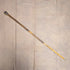 Vintage two-tone brown shaft rondelle handle walking stick, 91cm