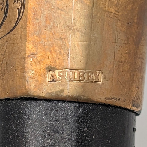 ヴィンテージ ブラックシャフト アントラーL字ハンドル ステッキ 杖 72cm ASHBEY