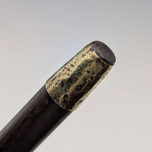 1916年英國古董黑軸純銀圓頭手柄手杖,長87厘米