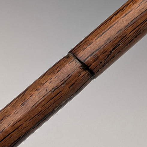 約1928年英國老式棕色杖身彎柄純銀裝飾手杖,長85厘米