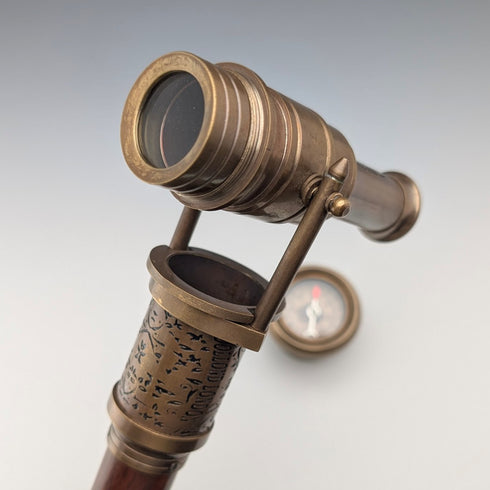 英國復古望遠鏡指南針手柄分離式手杖,97厘米,Dollond London