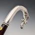 Italian Vintage Brown Shaft Sterling Silver Horsehead Handle Walking Stick, 95cm