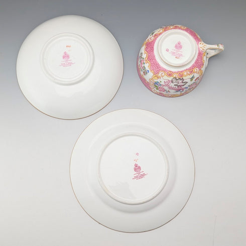 1920年代 英国ミントン ティーカップトリオ ピンクコカトリス マイヤー・エンポーリアム特注品①