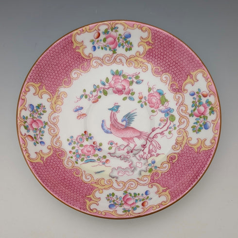 1920s British Minton Teacup Trio Pink Cockatrice, special order for Meyer Emporium ③