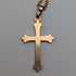 Vintage rolled gold cross pendant with necklace chain