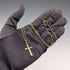 Vintage rolled gold cross pendant with necklace chain