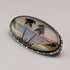 Antique British Butterfly Wing Tropical Landscape Pure Silver Brooch TLM