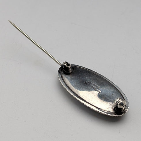 英國古董蝴蝶翅膀熱帶風景純銀胸針 TLM