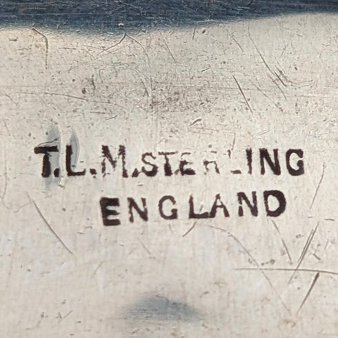 英國古董蝴蝶翅膀熱帶風景純銀胸針 TLM