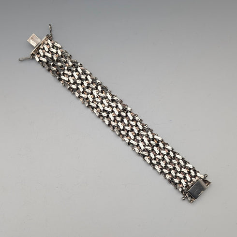 1975年英國復古純銀門形手鐲,57克,PM