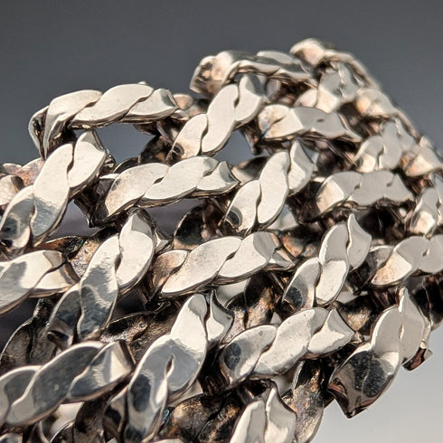 1975年英國復古純銀門形手鐲,57克,PM