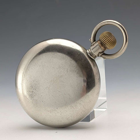 Circa 1906 Antique Omega Pocket Watch, 58mm Diameter, Railroad Watch, Alloy Case, Good Working Condition