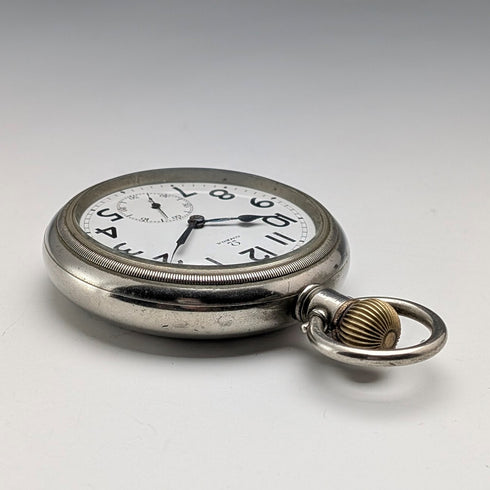 約1906年產歐米茄古董懷錶,直徑58毫米,鐵路懷錶,合金錶殼,走時良好