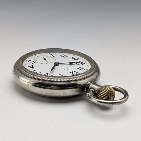 Circa 1906 Antique Omega Pocket Watch, 58mm Diameter, Railroad Watch, Alloy Case, Good Working Condition